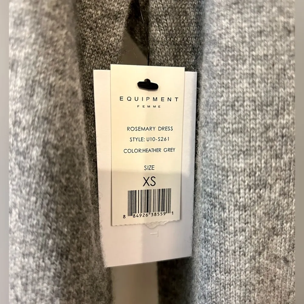 NWT  100% Cashmere Rosemary Dress Heather Gray Size XS (new with flaw) - Image 8