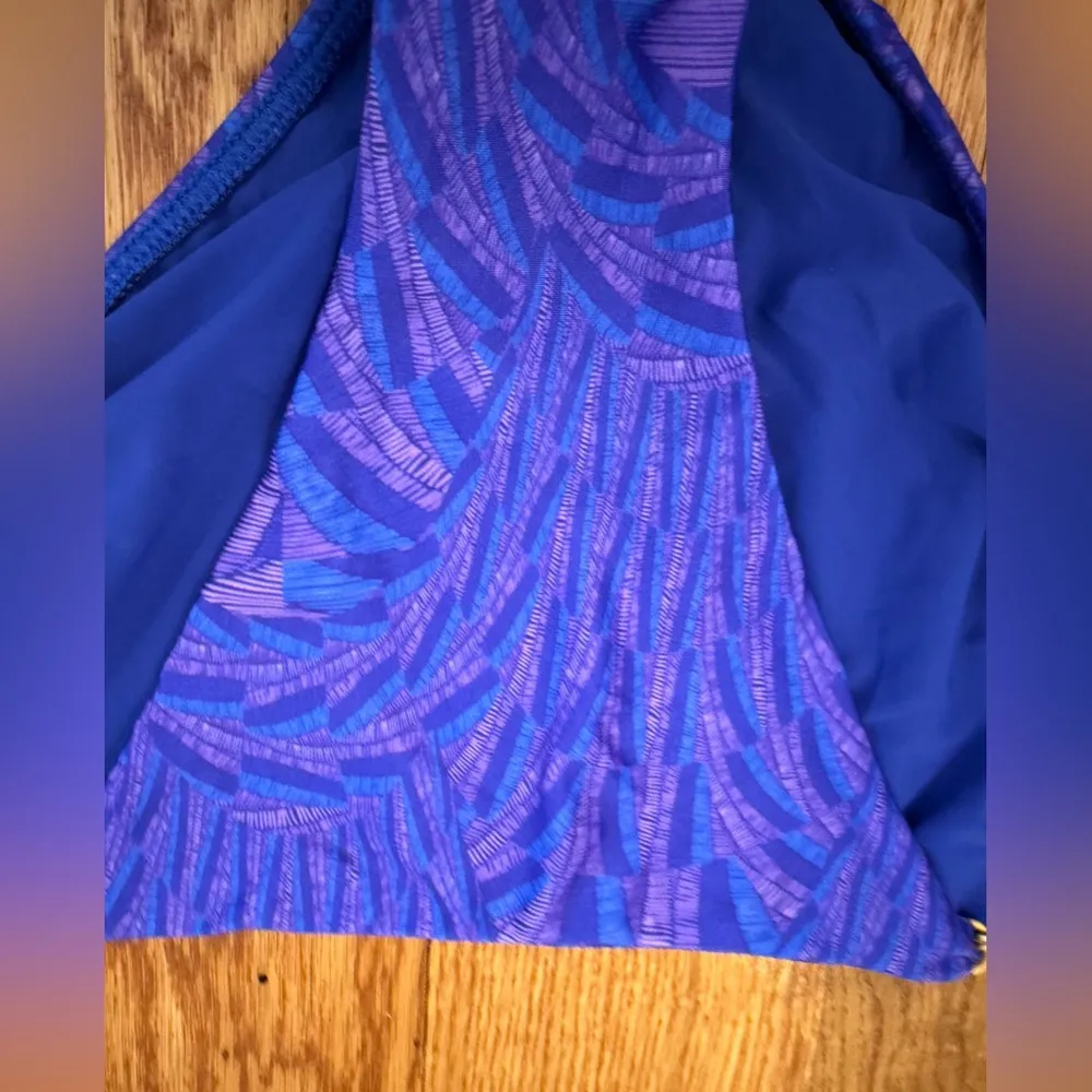 ViX Swimwear Paula Hermanny sz Large Leslie Allie Bikini Bottom blue and purple - Image 5