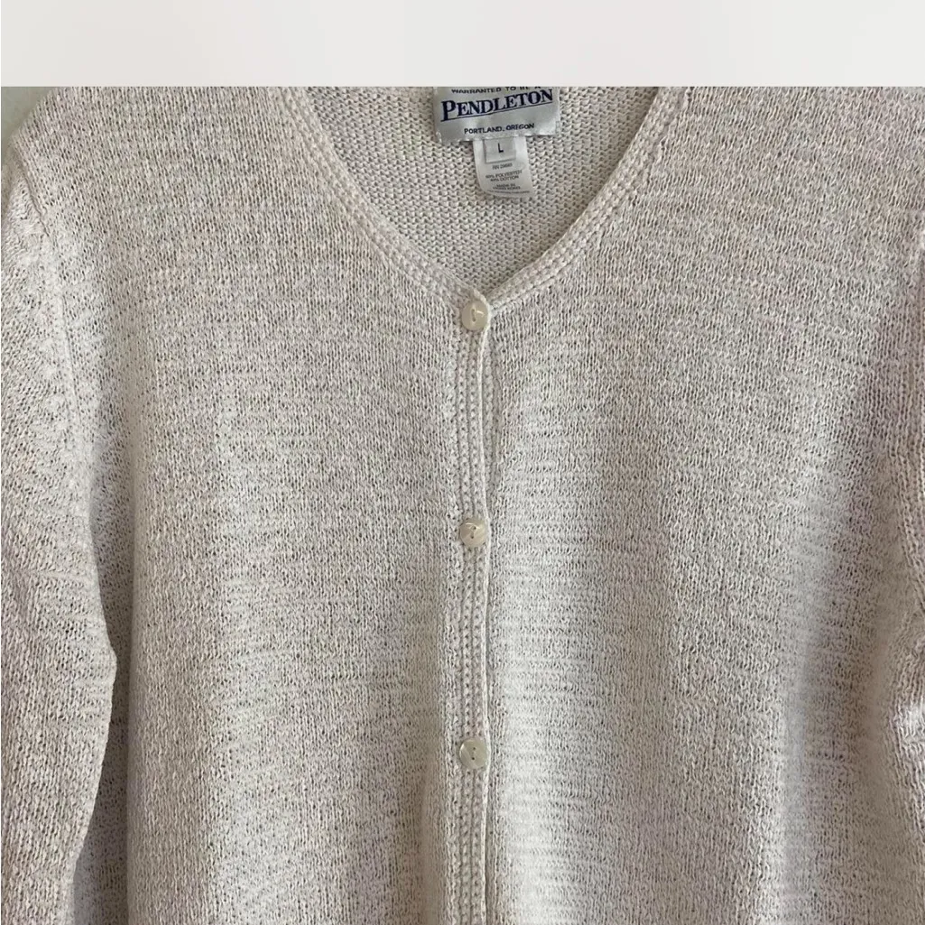 Pendleton  Women's Light Cream Cardigan - Image 4