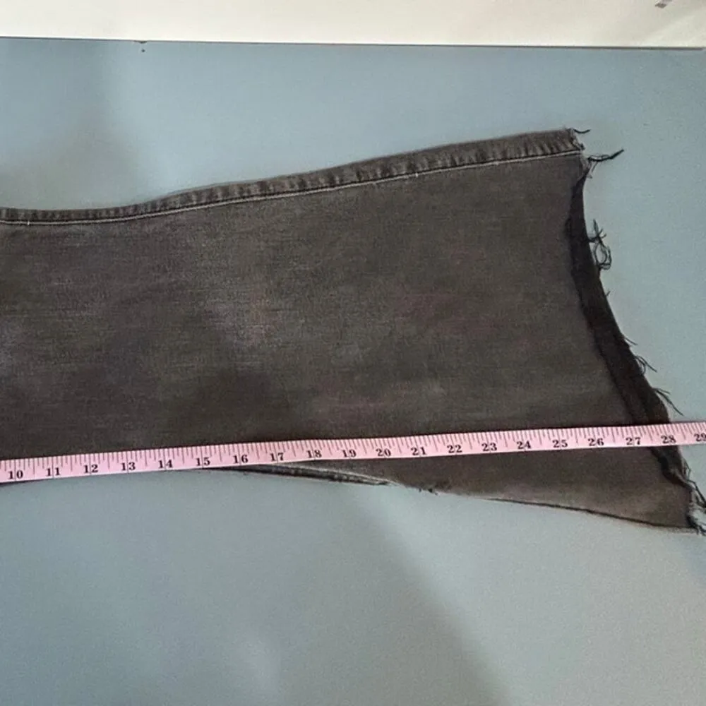 Hollister black jeans size 29 inseams 28 high rise flare with belt - Image 7