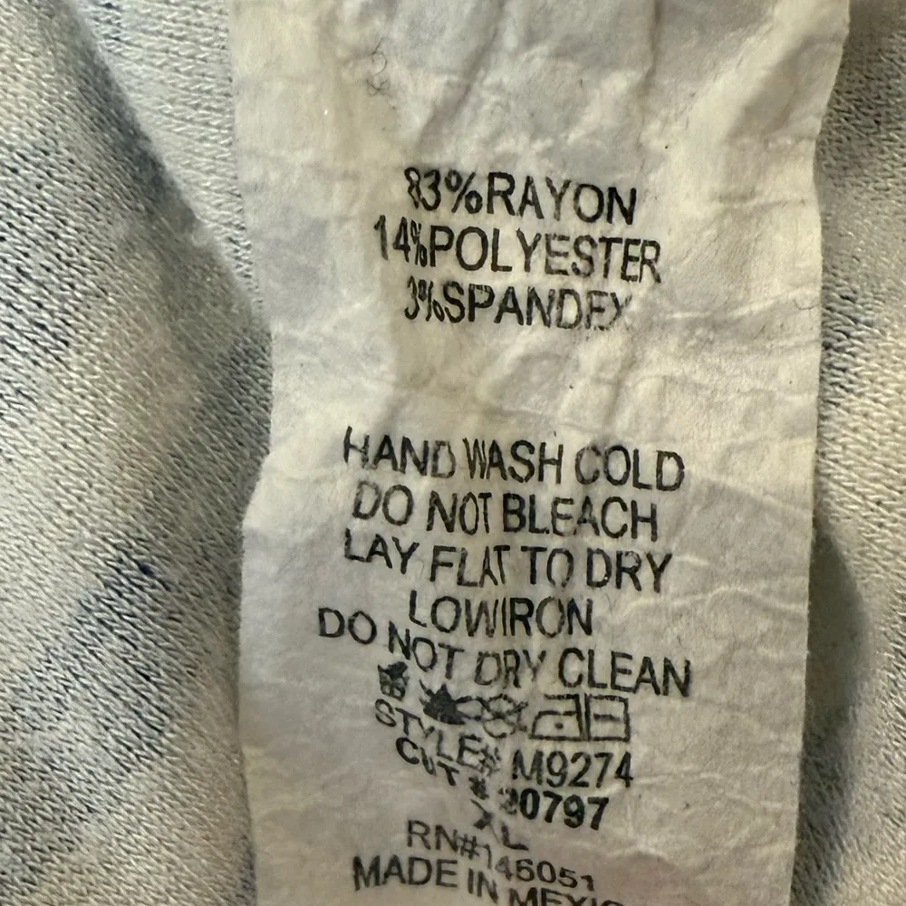 **Faith & Joy Striped Sleeveless Hooded Cardigan – Blue & White – Size XL** - Image 4