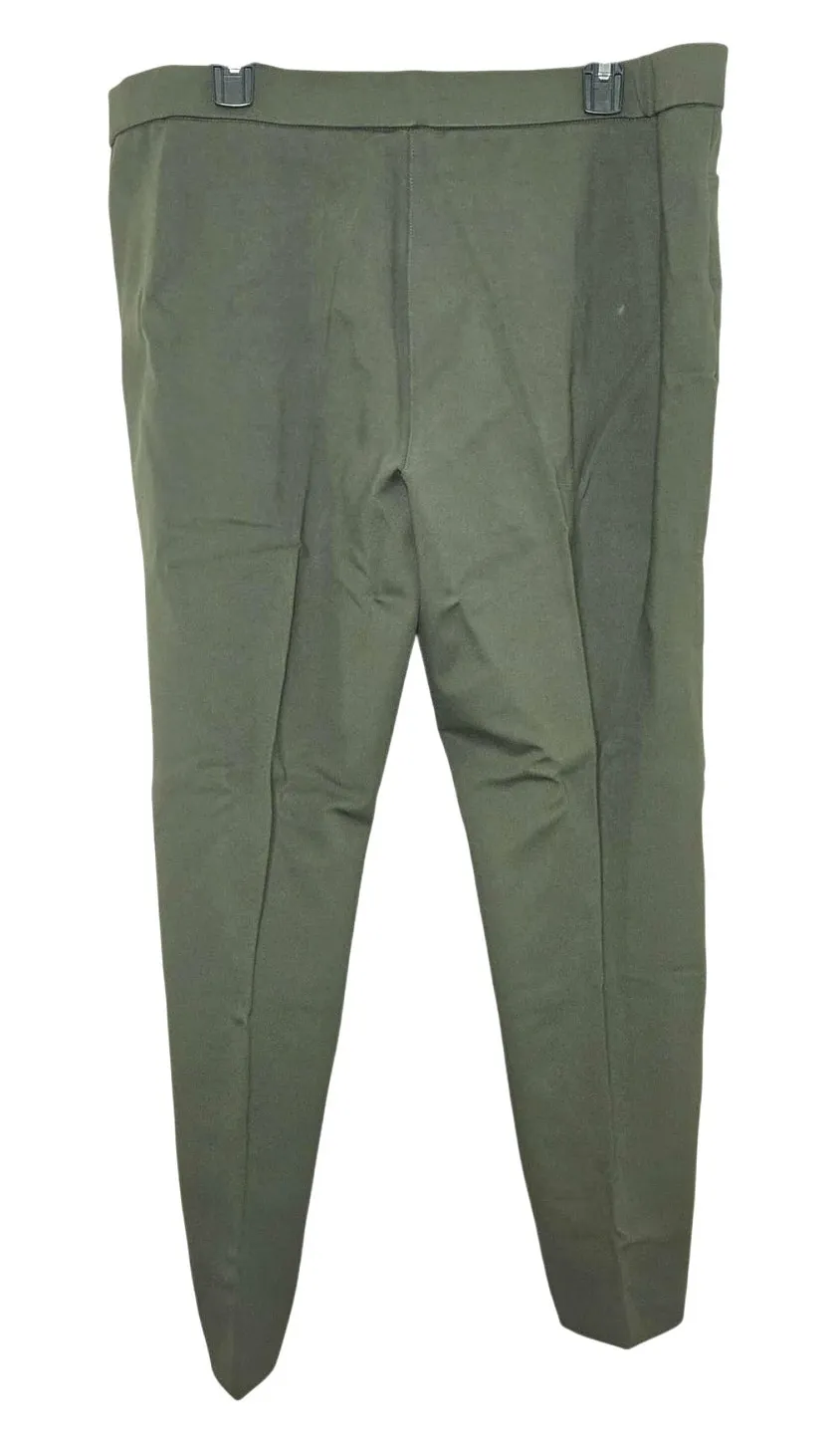 Susan Graver Regular Bi-Stretch Pull-On Slim Leg Ankle Pants Size XL Royal Green - Image 1