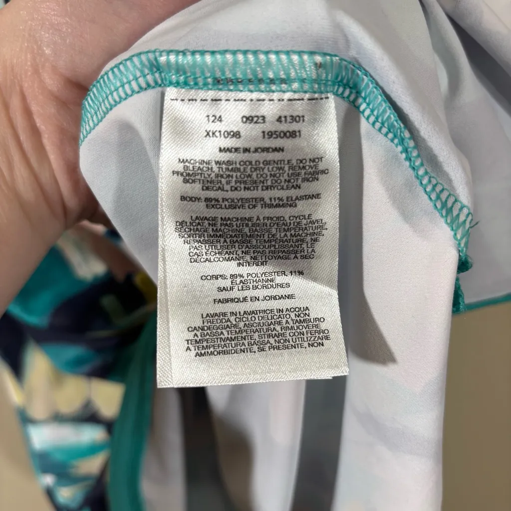 Columbia Floral Sleeveless Activewear Top - Teal and Multicolor Size XL - Image 4