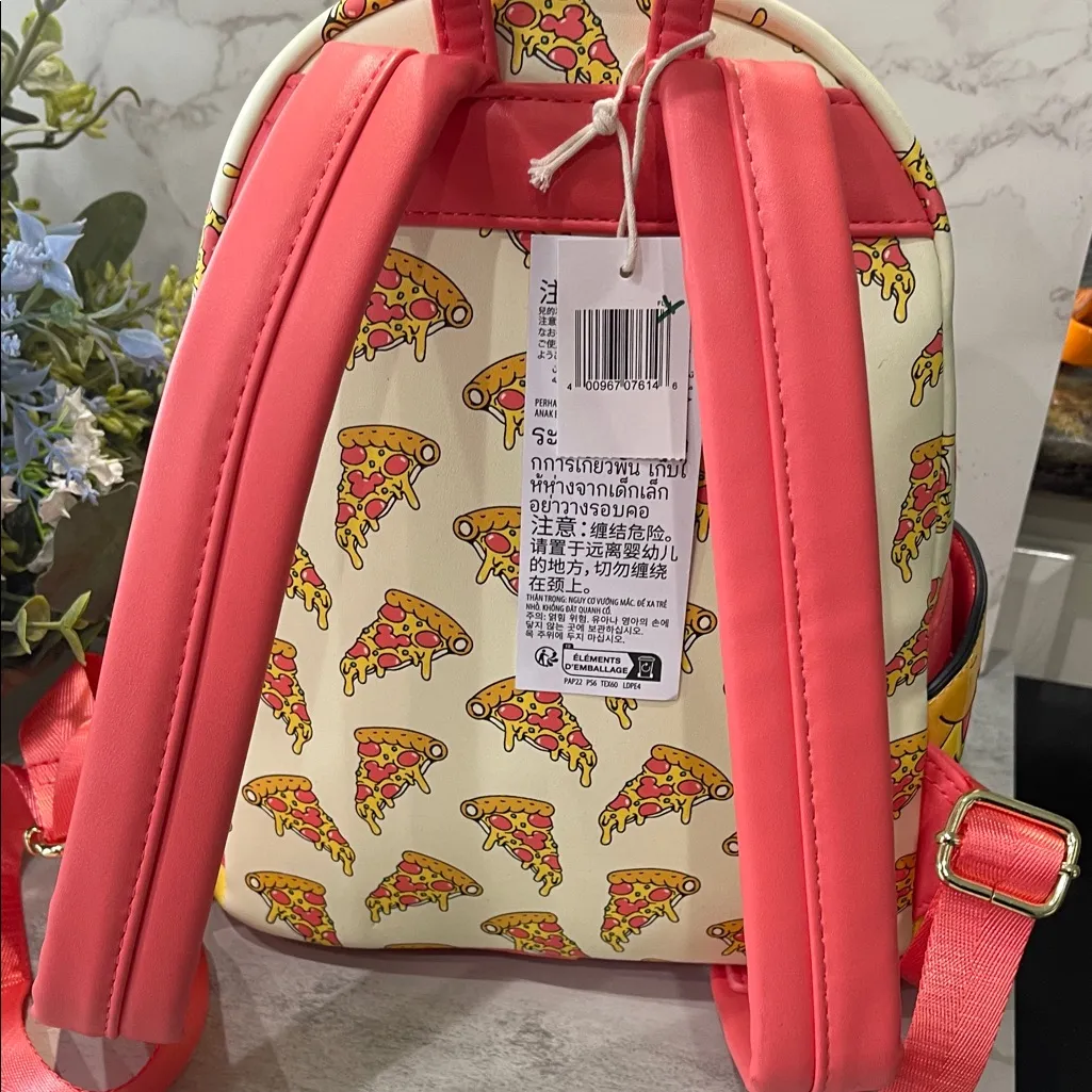 Loungefly Disney Pizza Slice Backpack - Cream and Red - Image 6
