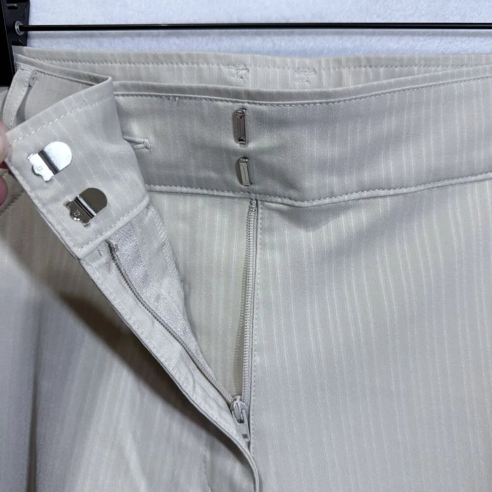 Women's Nike Golf Light Tan Pinstripe Bermuda Shorts Size 14 Quick Dry Athletic - Image 5