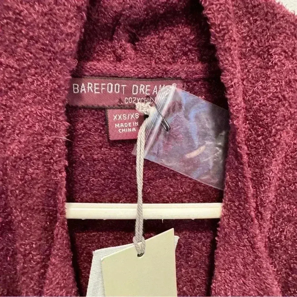 Barefoot Dreams Cozychic Lite Island Wrap Cardigan Sweater in Berry Wine Sz XXS - Image 4