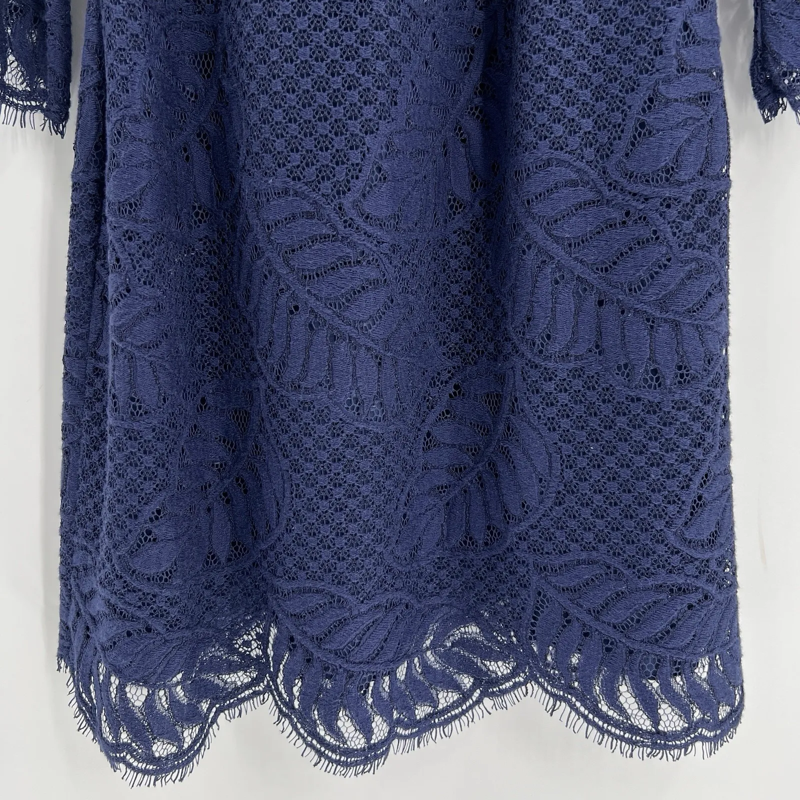 Lilly Pulitzer Rylee True Navy Palm Leaf Lace Shift Dress Size 4 Coastal Beach - Image 5