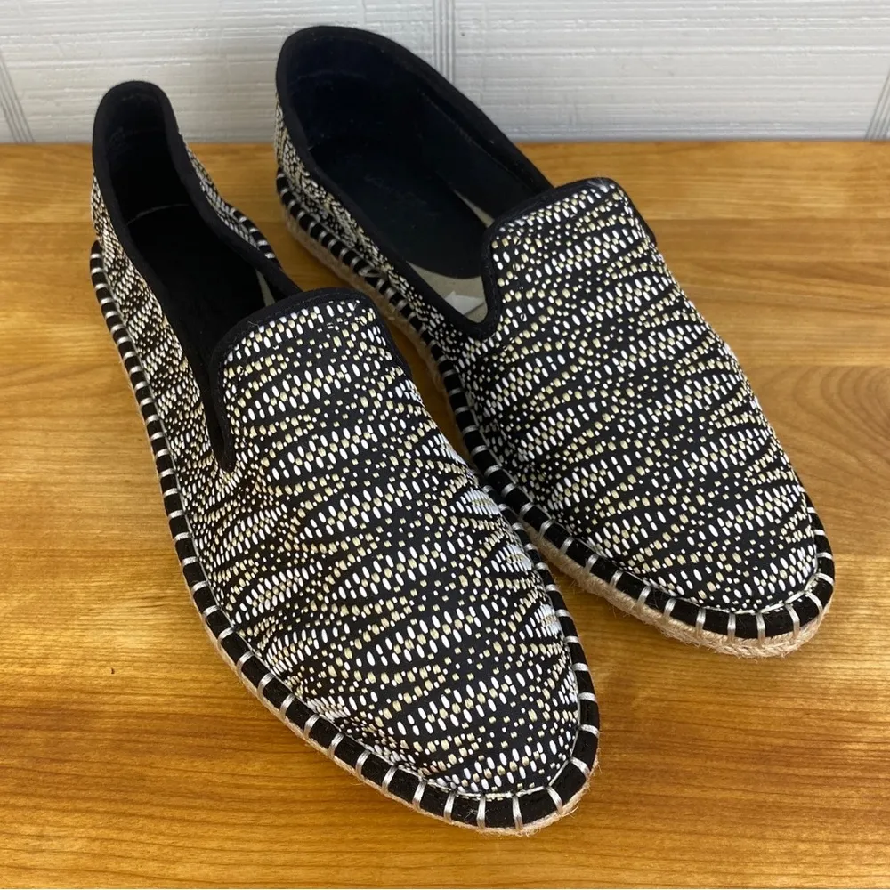 Universal Thread Carly Black Woven Espadrille Flats Women's Shoes 10 - Image 2