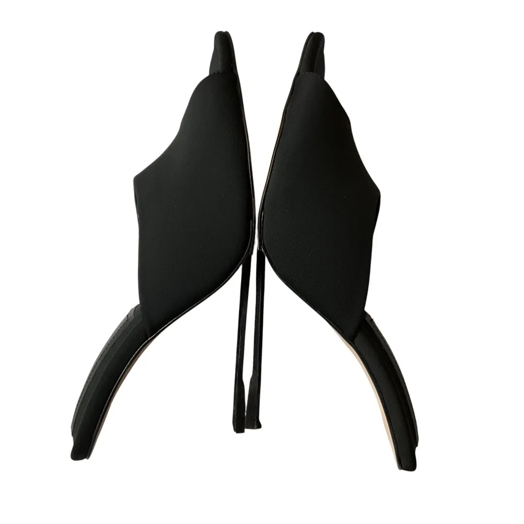 Good American Kardashian Clear Wedge Pointed Sandals Black Neoprene Size 8.5 NWT - Image 15