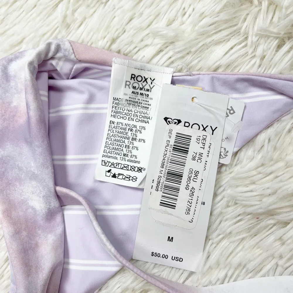 Roxy Sea & Waves Purple Reversible Triangle Bikini Size Medium - Image 8