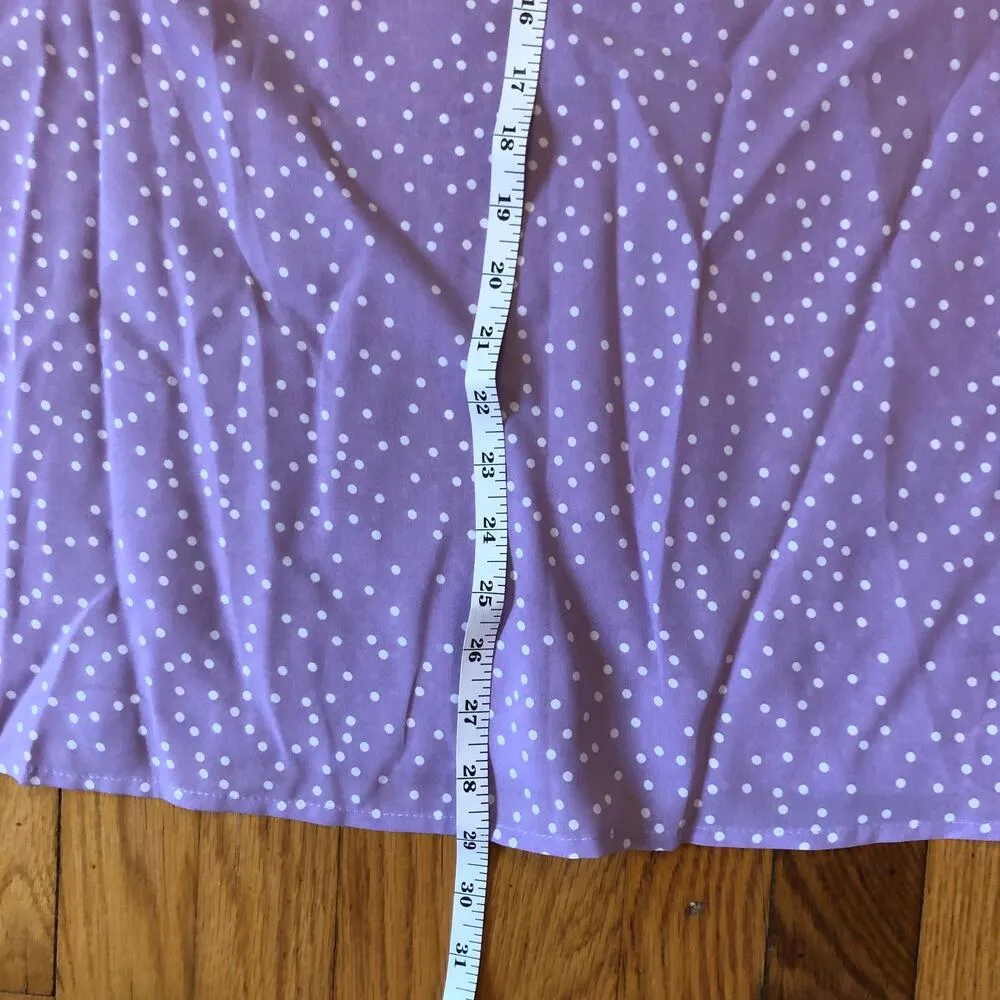 BLOOMCHIC NWT Polka Dot V Neck Ruffle Trim Blouse Lavendar - Size 12 - Image 5
