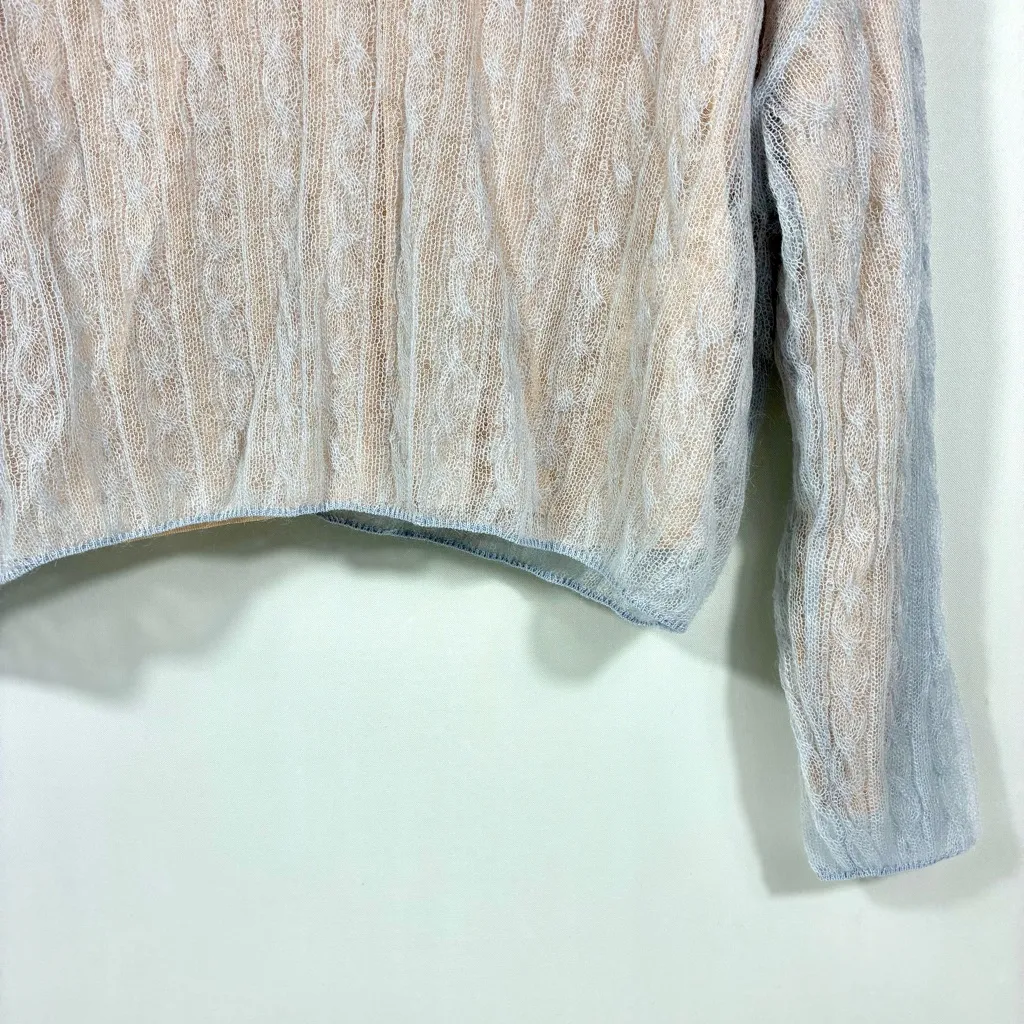 Altuzarra Jet Layered Cable Knit Sweater Porcelain Blue Medium NWT - Image 11