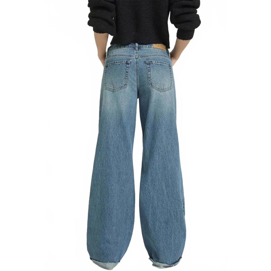 Pacsun Casey Low Rise Baggy Jeans Drawstring Medium Indigo NWT Size 28 - Image 2