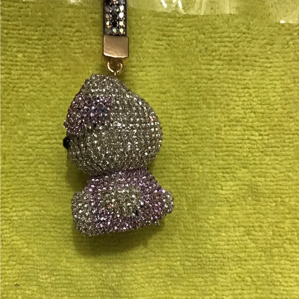 Hello Kitty Rhinestone Keychain , Cute Cartoon Cat Key Case Silver - Image 10