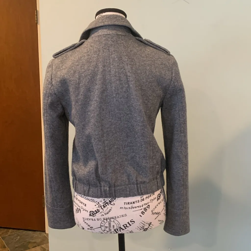 LOFT Gray Flannel Moto Bomber Short Lightweight Jacket Women’s XS Extra Small - Image 4