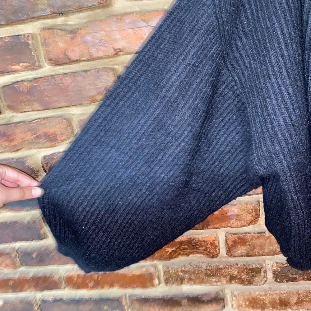 Shop Meg Navy Blue Heavyweight Chunky Knit Crop Sweater Women's Size Large - Image 4