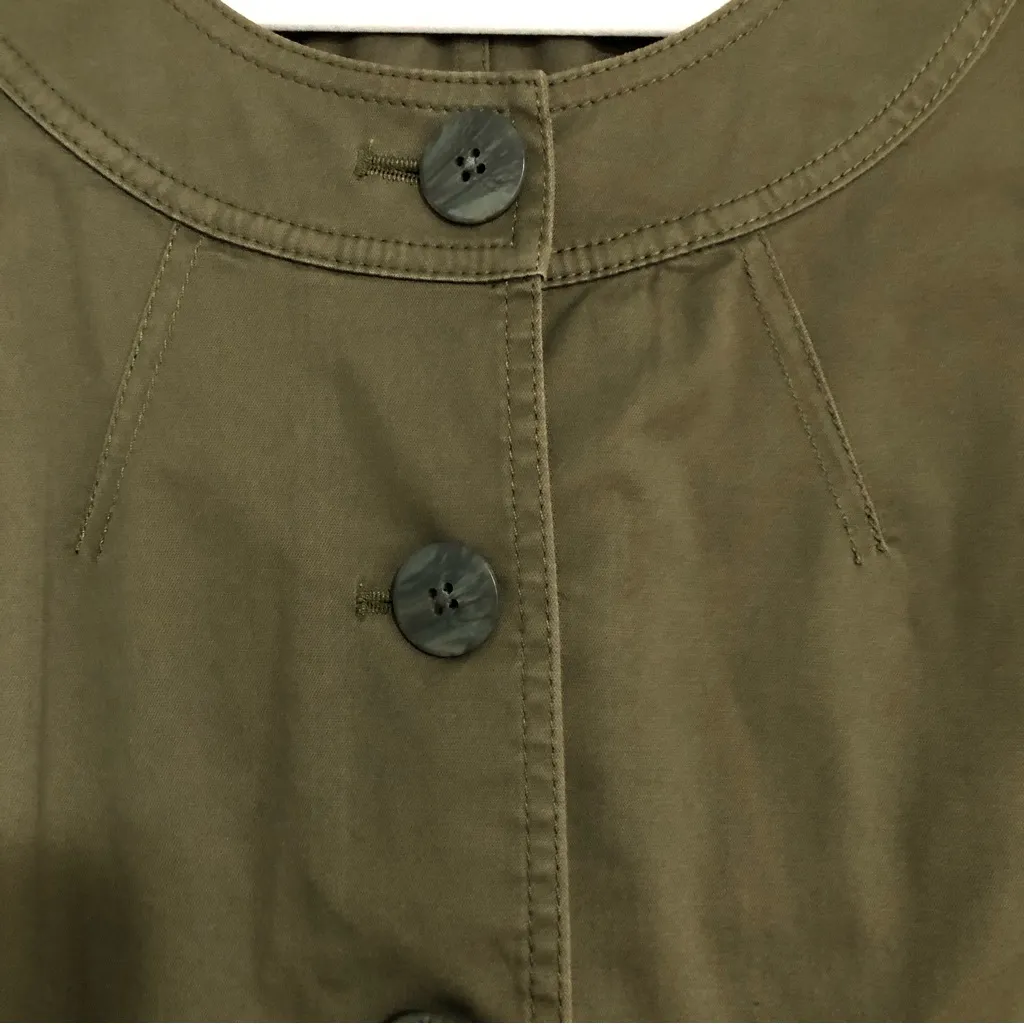 J. Jill‎ green army utility button down jacket. Cotton stretch women’s size 12 - Image 5