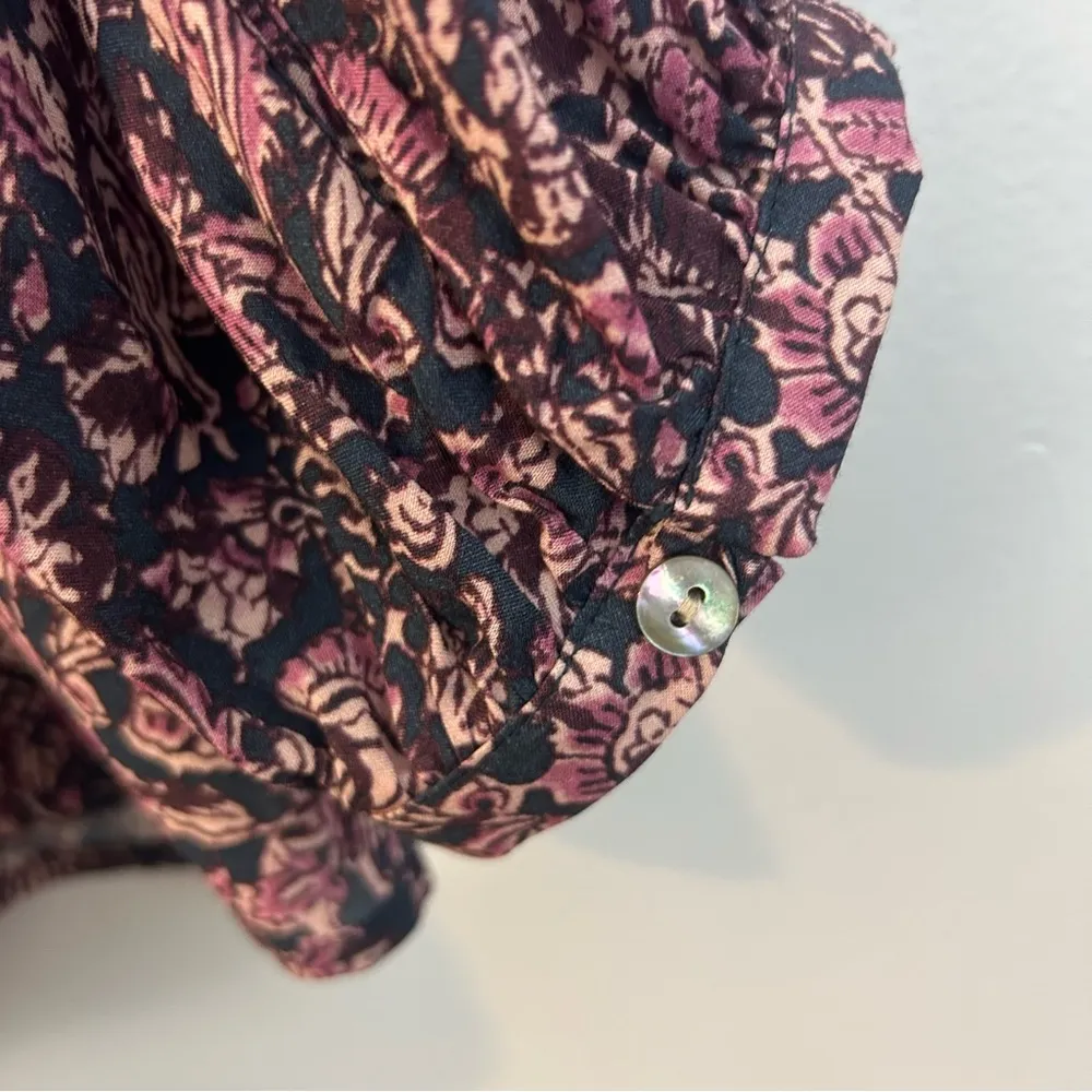 Faherty Portia Peasant Blouse in Fiona Paisley Block Print Size Small - Image 9