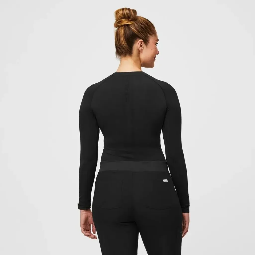 Figs Salta Seamless Longsleeve Underscrub in Black, Size Large - Image 5