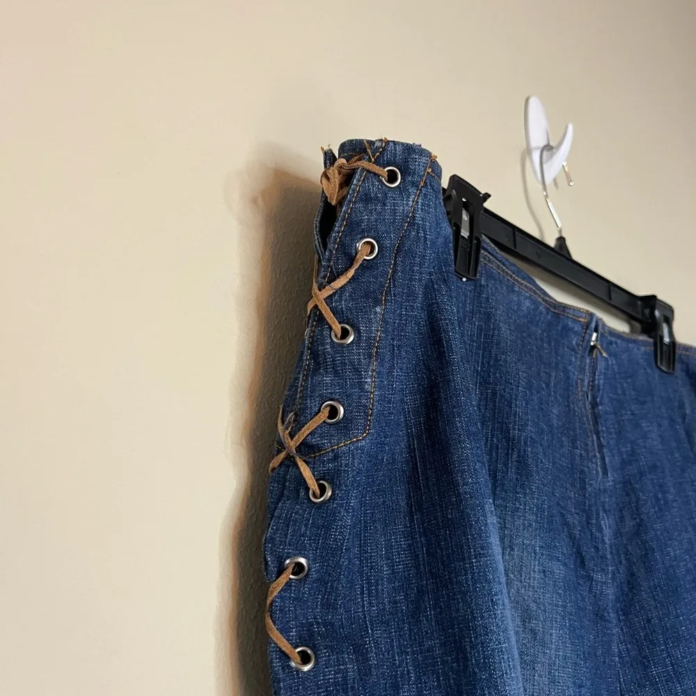 Y2K vintage Zana Di Lace Up Side Jeans - Image 8