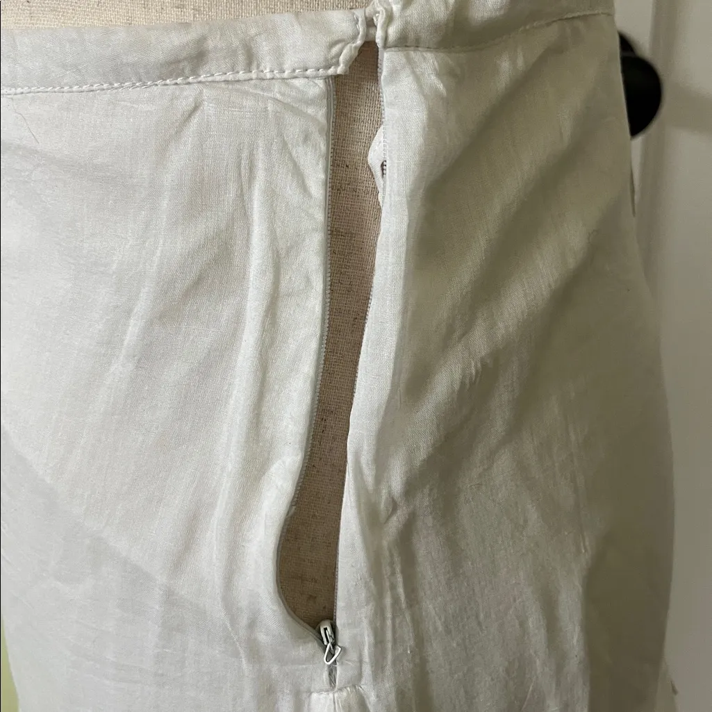 Sharagano Classic White Cotton Sequined Maxi Skirt - Image 7