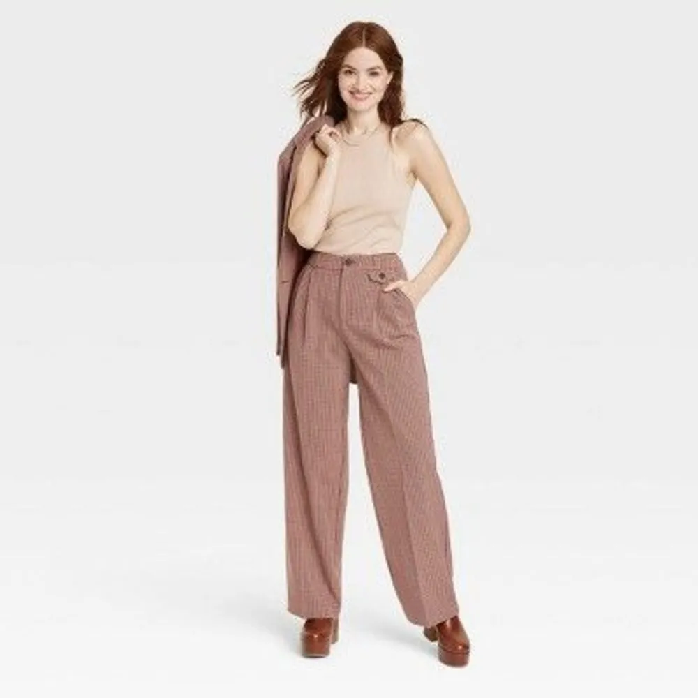 Women's High-Rise Relaxed Fit Full Length Baggy Wide Leg Trousers - A New D - Image 2