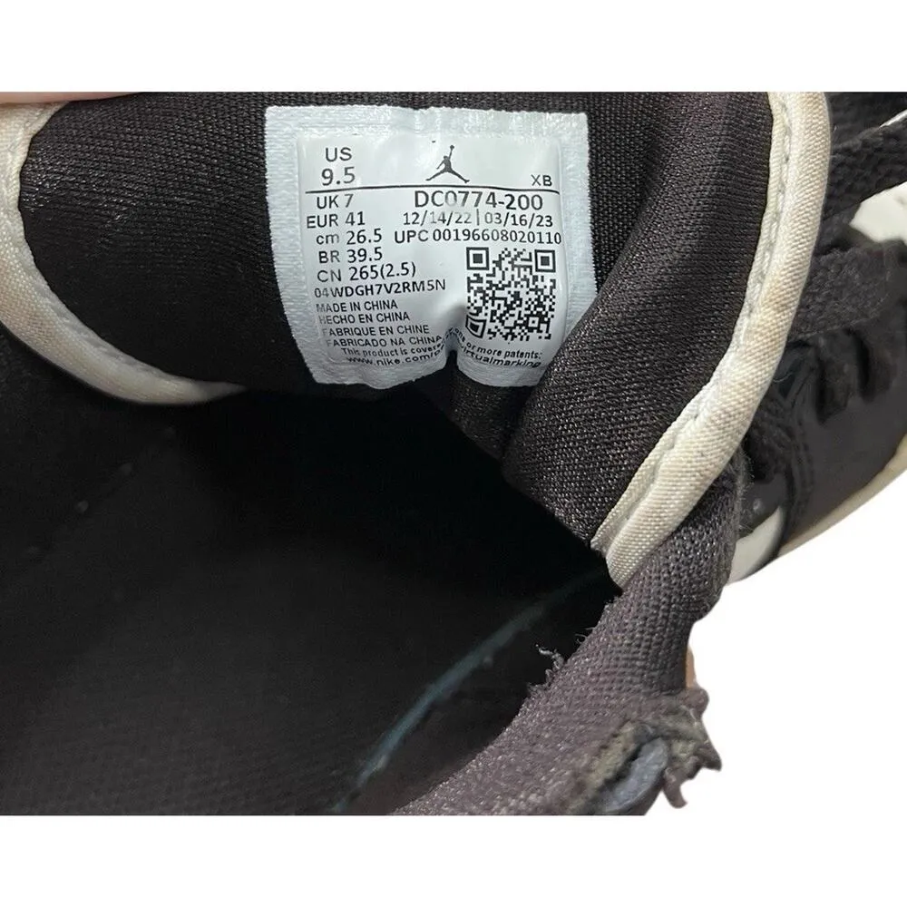 Air Jordan 1 Low Shadow Brown Womens Size 9.5 DC0774-200 Nike Black Sneakers - Image 11