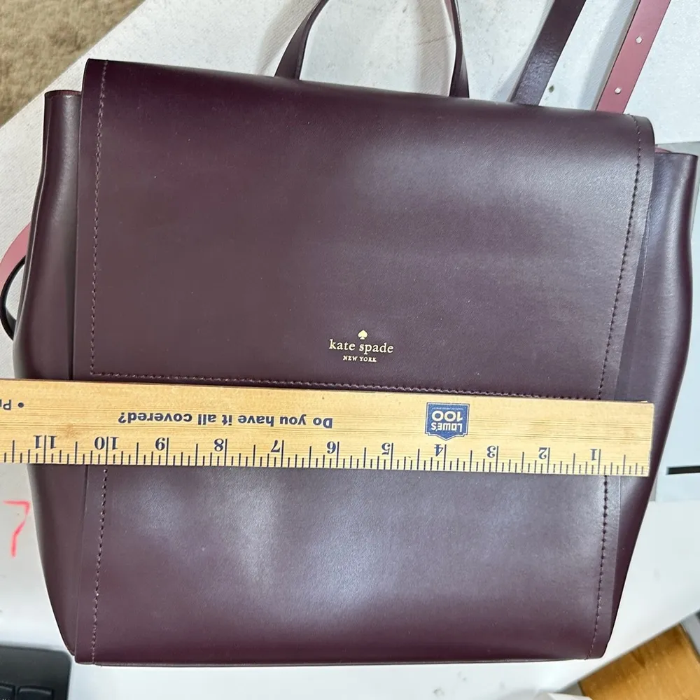 Kate Spade Leather Backpack Burgundy - Image 12