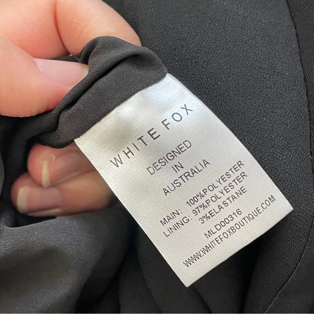 White Fox Skirt draped slip maxi womens Black small formal chic resortwear - Image 5