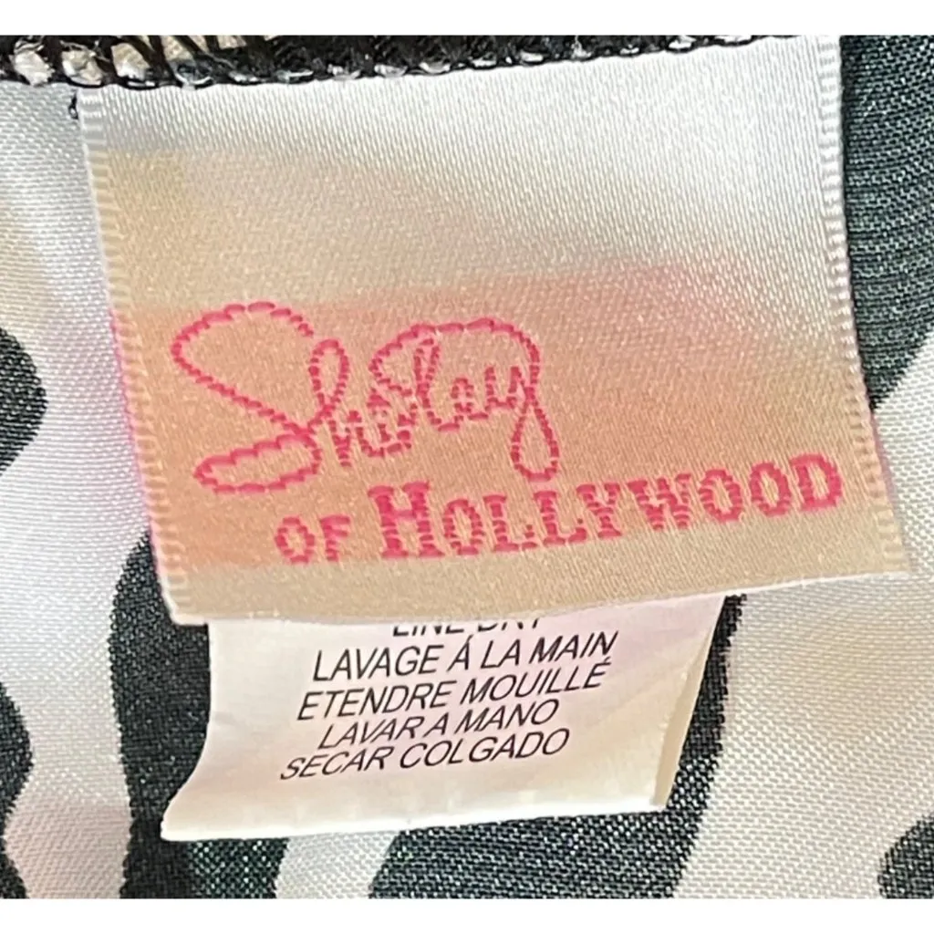 Shirley of Hollywood Satin Robe Belted Zebra Floral Women Size M Black Size M - Image 7