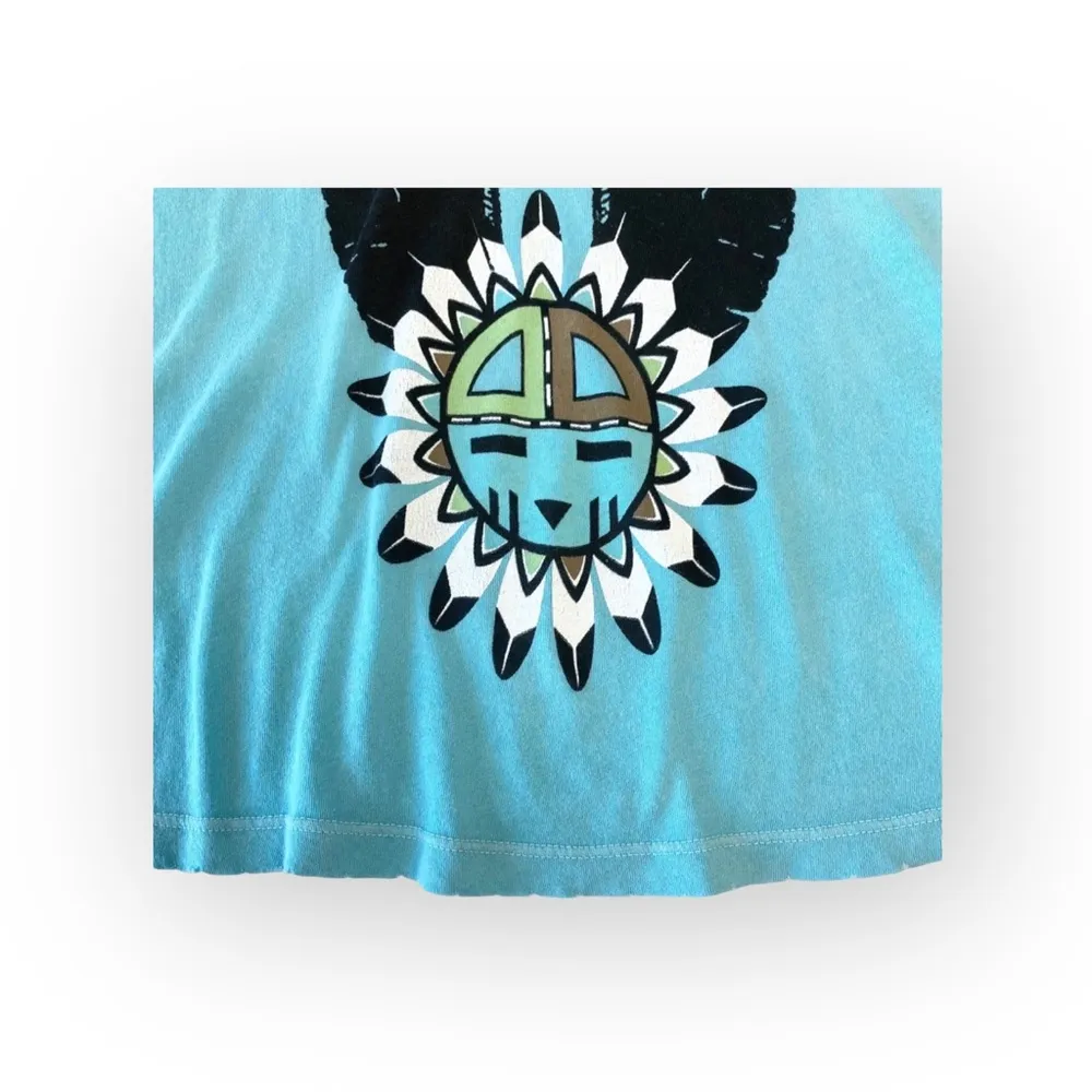 VHTF: OG  Couture ❁ Festival Winged Logo Graphic T Shirt ❁ Aqua Blue ❁ S - Image 4