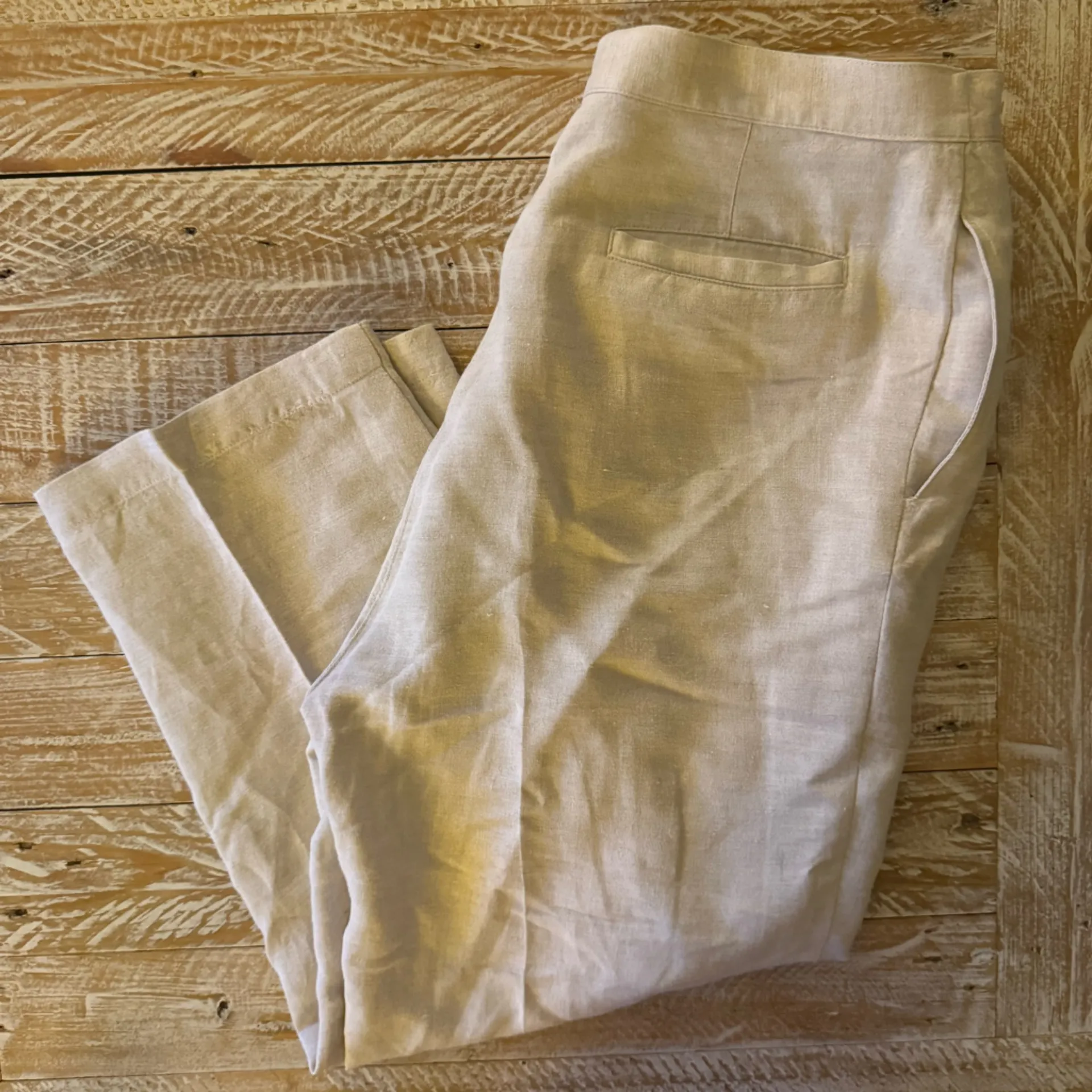 👒Jones New York Sport Women’s Tan Linen Blend Capri Pants Summer Vacation👒 ~12 - Image 9