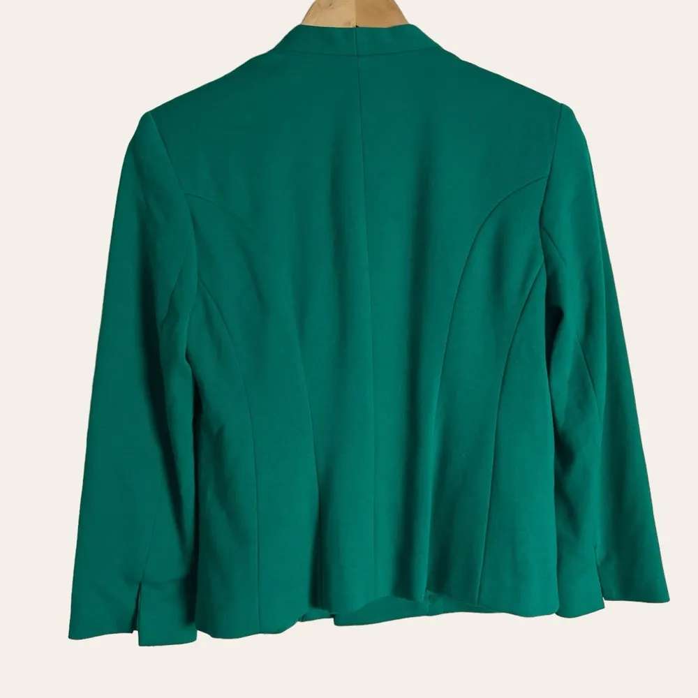 Premise Pop Green Ponte Knit Solid Open Front Jacket Size 4 - Image 6