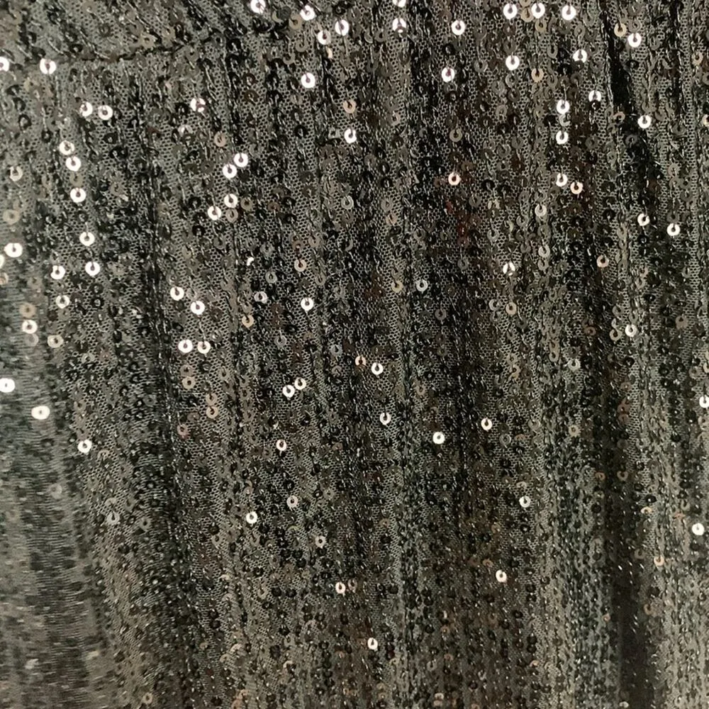 Faeriesty Womens medium black sequin mermaid dress deep v neck prom dance formal - Image 6