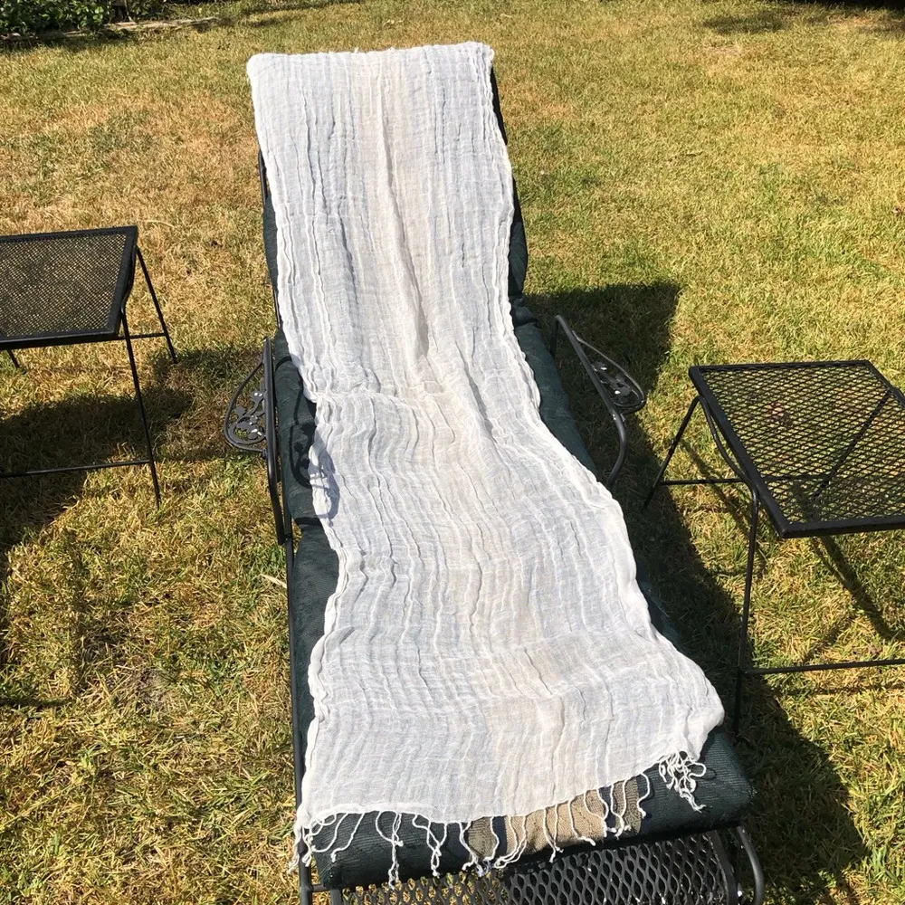 Java Handspun Cotton Scarf White - Image 5