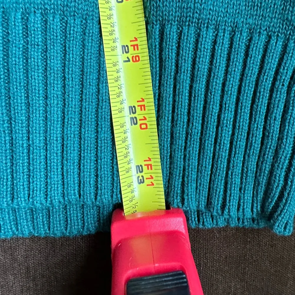 Karen Scott Hunter Green V Neck Long Sleeves 100 % Cotton Sweater SZ S - Image 13