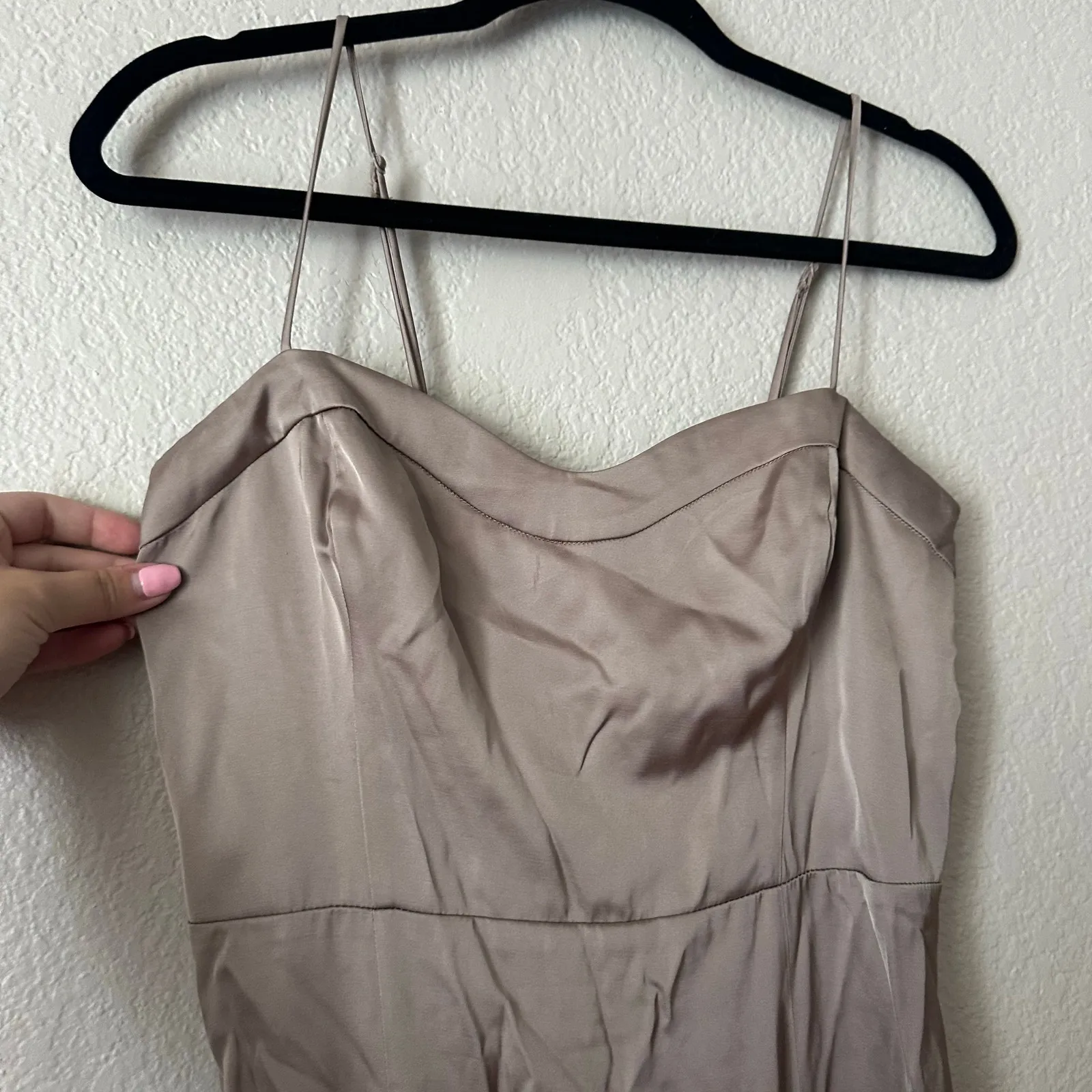 Abercrombie & Fitch The A&F Camille Midi Dress in Taupe Size Small - Image 5