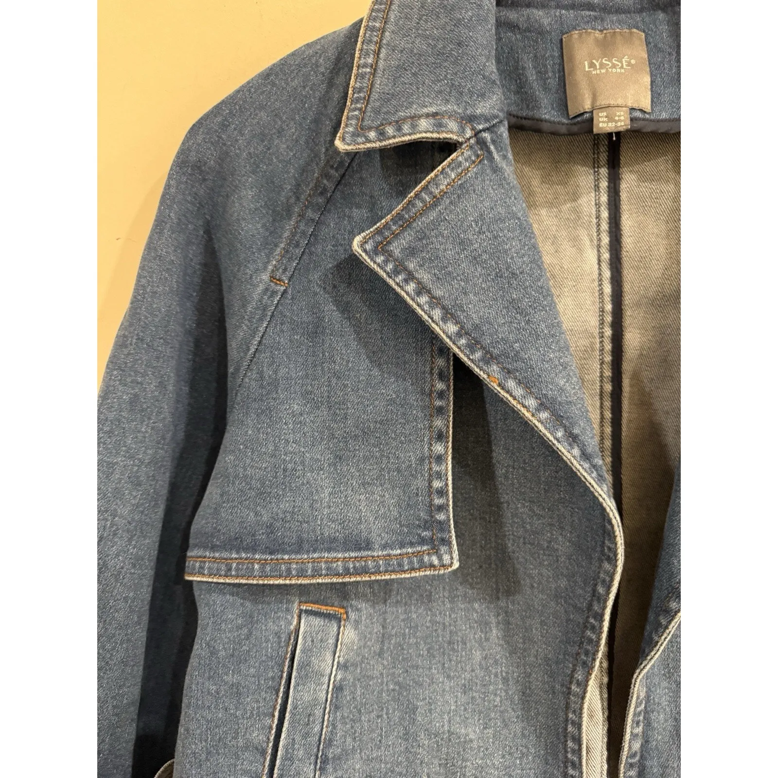 Lysse Jeanne Cropped Blue Denim Jacket Size XS Boho Classic Edgy Scandi Girl - Image 6