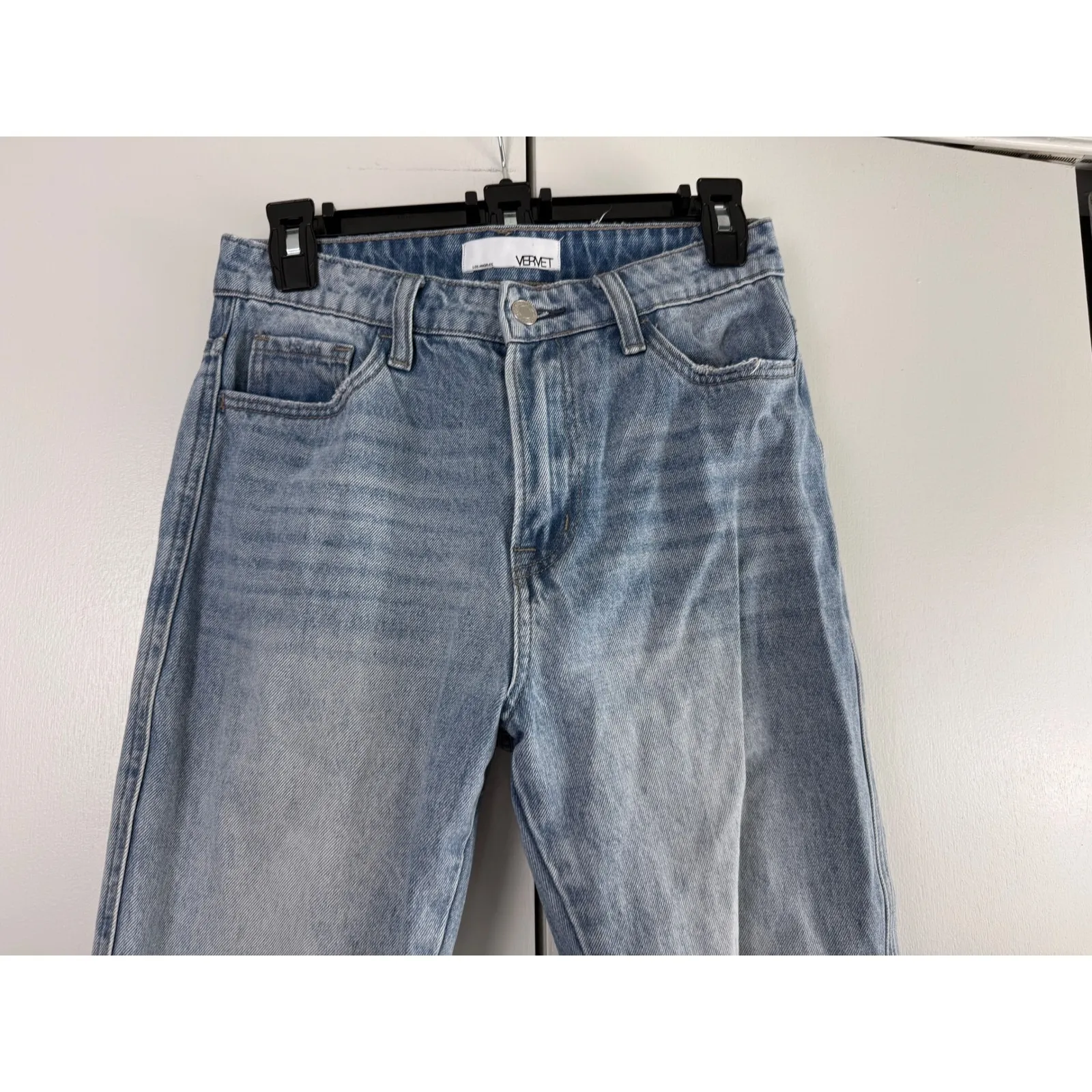 VERVET‎ Women Light Wash Distressed Flare Jeans | Side Slits Size 26 | Boho Chic - Image 6