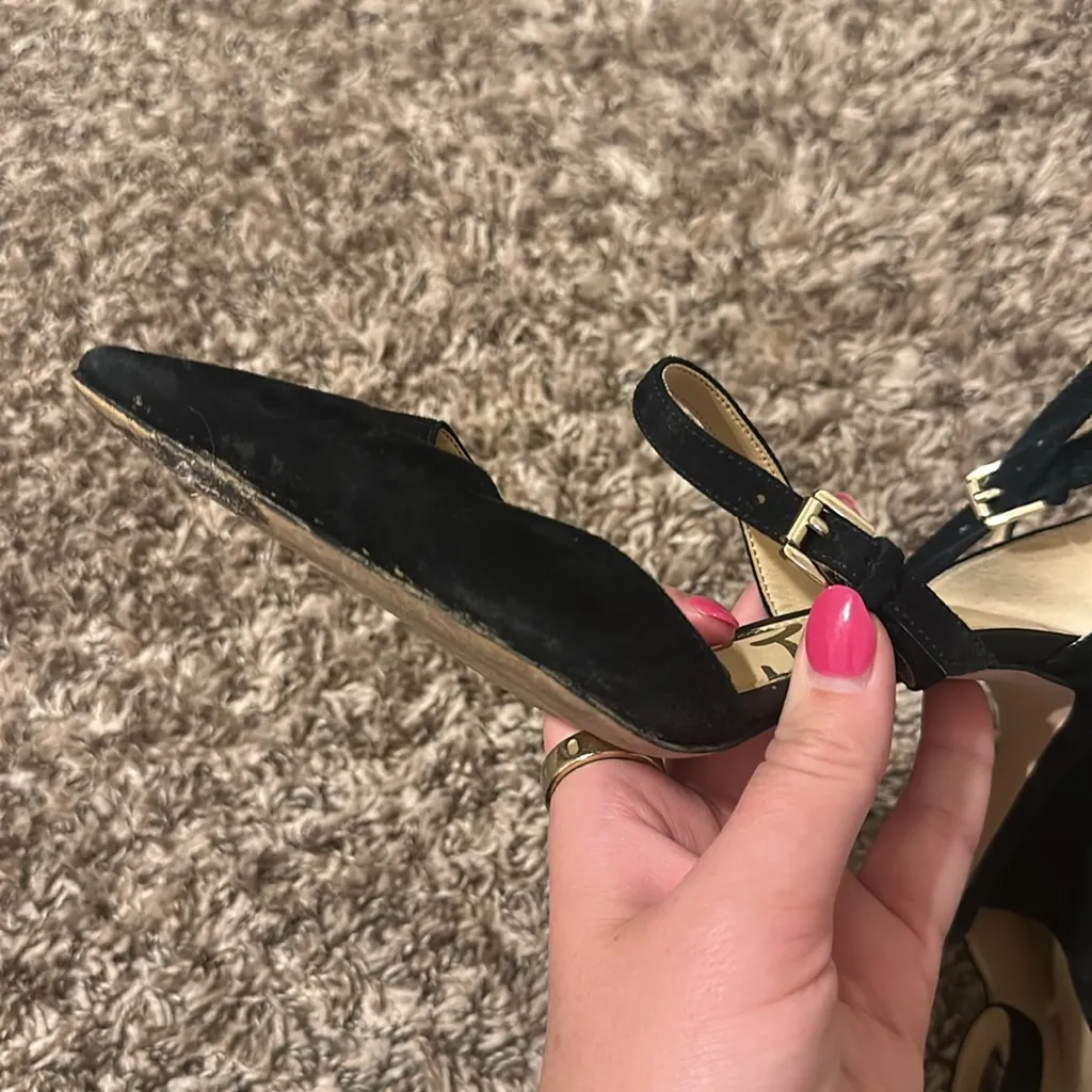 Sam Edelman  Thea Suede Pump Heel Black 7.5 - Image 7