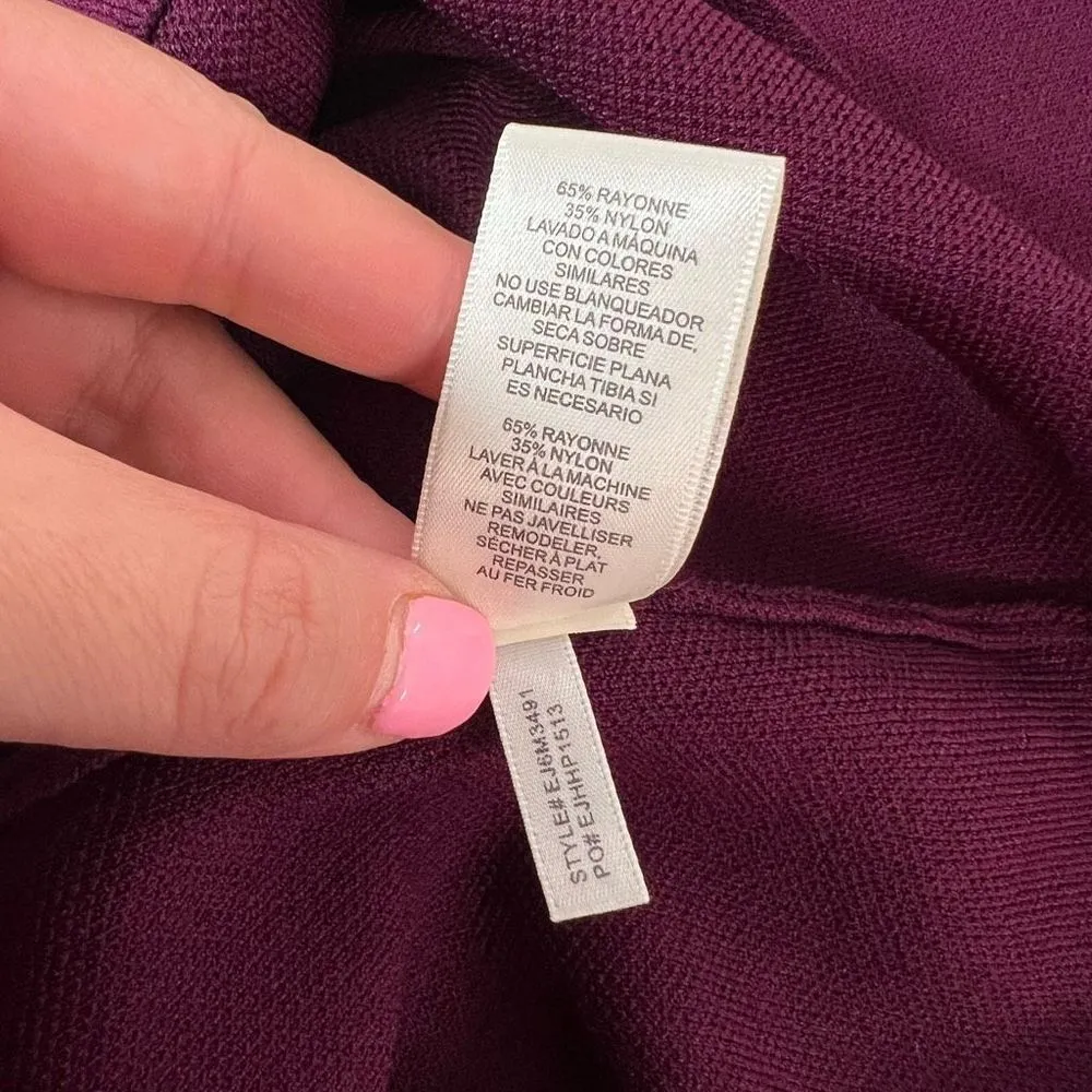 Eliza J Women's Cold Shoulder Midi Sweater Burgundy Dress Size L - Image 10