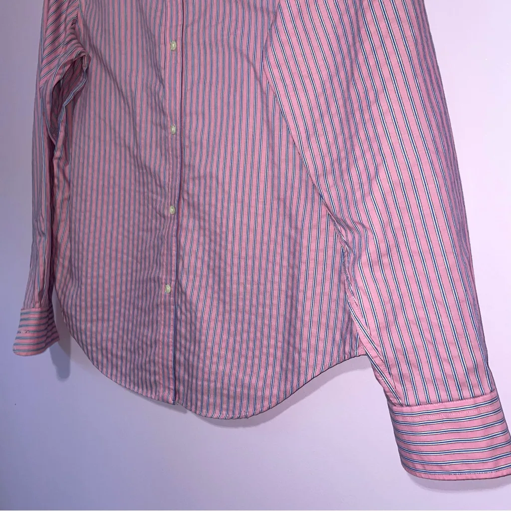 Lauren Ralph Lauren Stripe Easy Care Cotton Shirt Women S Non Iron Travel Office - Image 3