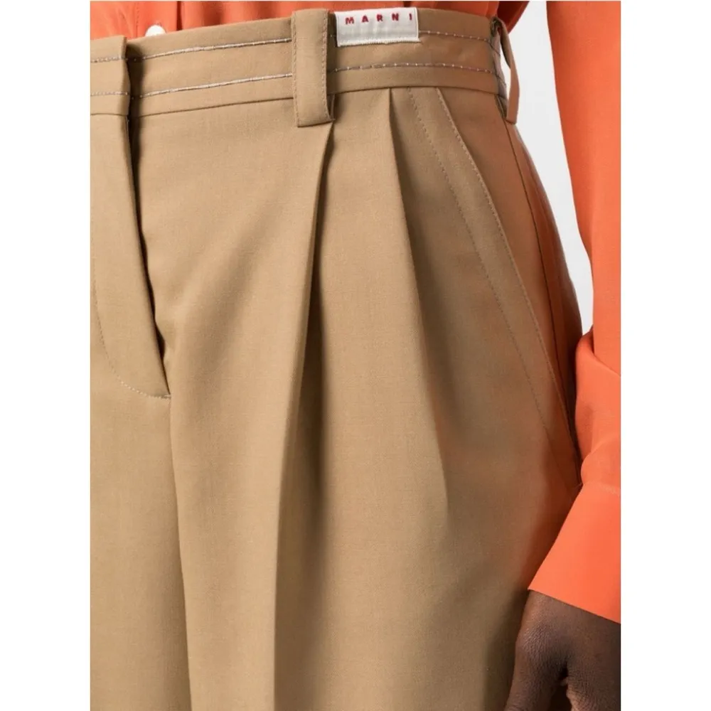 NWT MARNI Tropical Wool Pleated Wide - Image 2