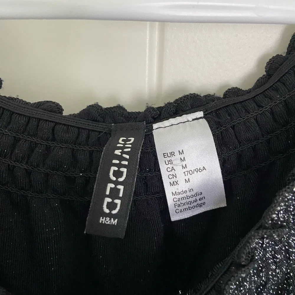 Divided H&M women’s sparkly black off shoulder‎ blouse — medium - Image 3