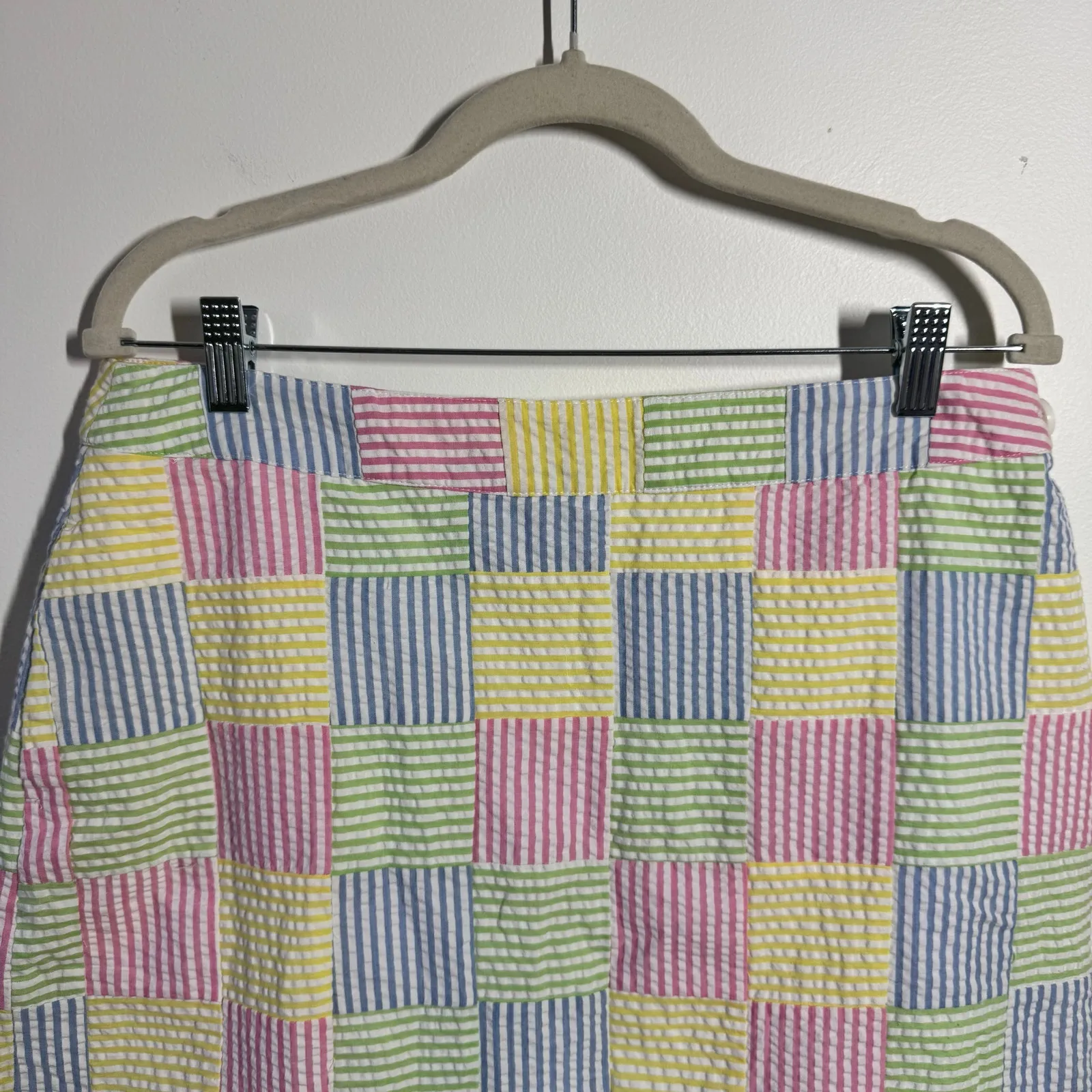 EP Pro Skort Skirt Women 12 Patchwork Tennis Golf Pickleball Zip Seersucker Prep Pink - Image 4