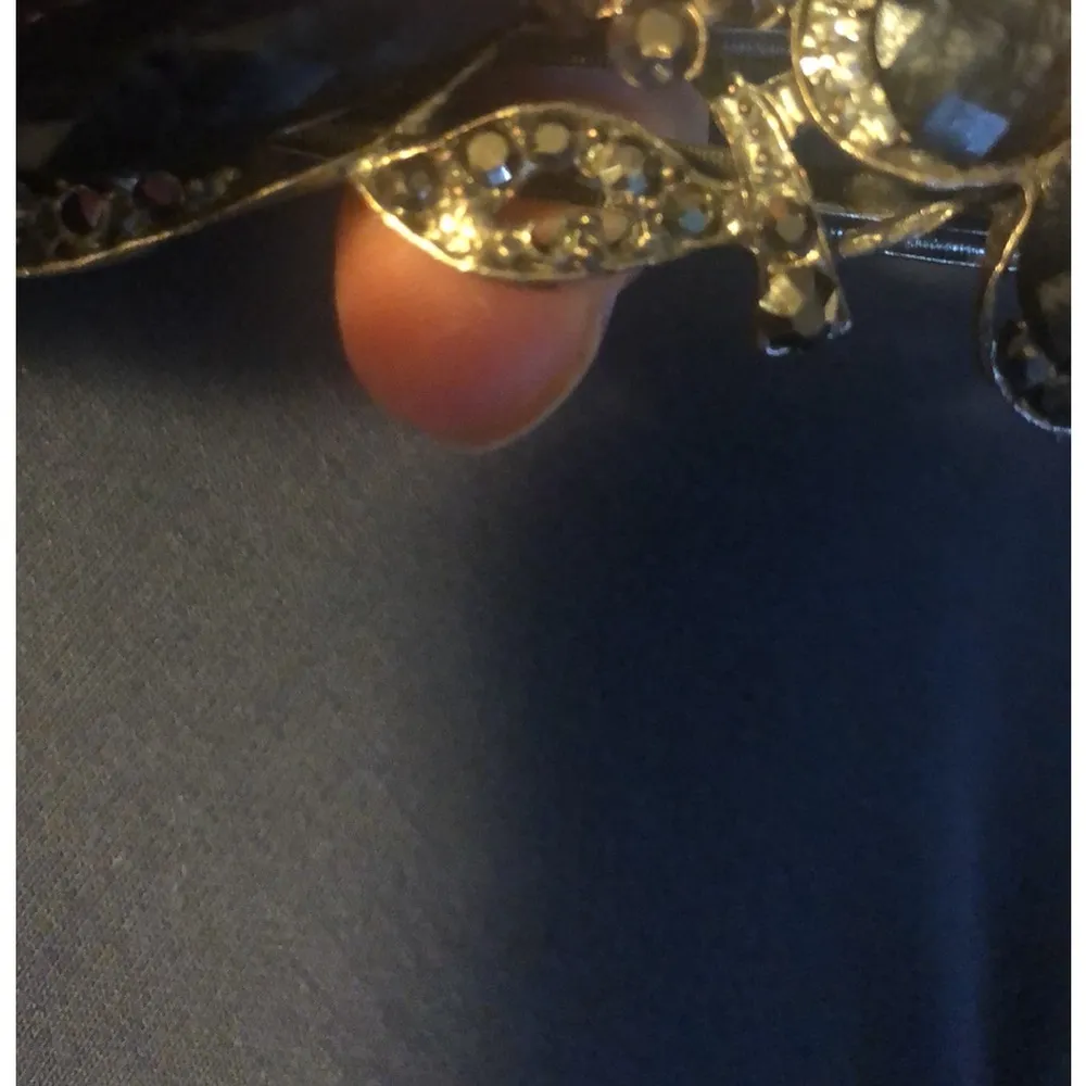 2 Rhinestone Colored Stone Metal Hair Clips Barrettes Antique Gold/Silver Fancy - Image 10