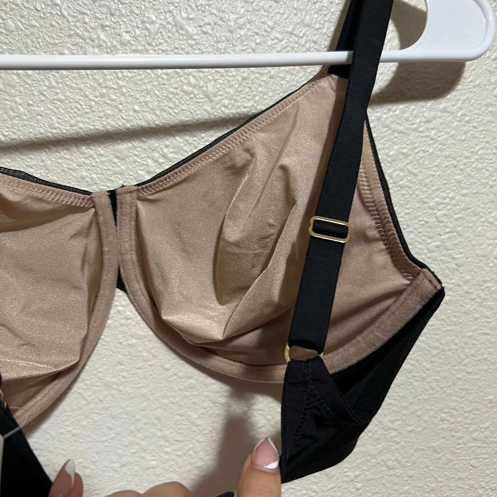 Natori 724332 black cafe side effect mesh unlined underwire bra 30G NEW - Image 7