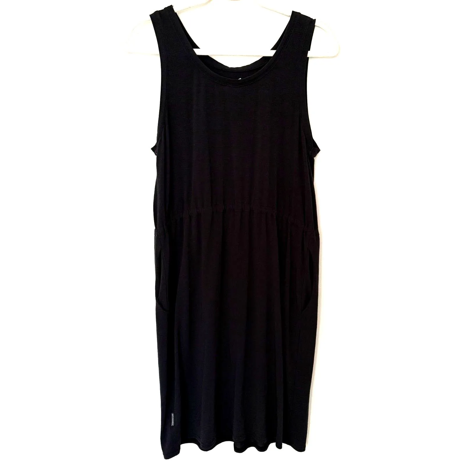 Columbia Easy Does It! Black Drawstring Waist Utility Pocket Sun Dress Sz M - Image 3