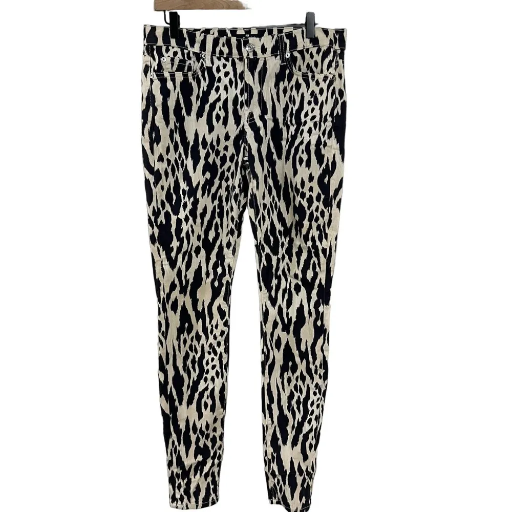7 For All Mankind The Skinny Woman Ikat Leopard Print Jeans Size 30 - Image 24