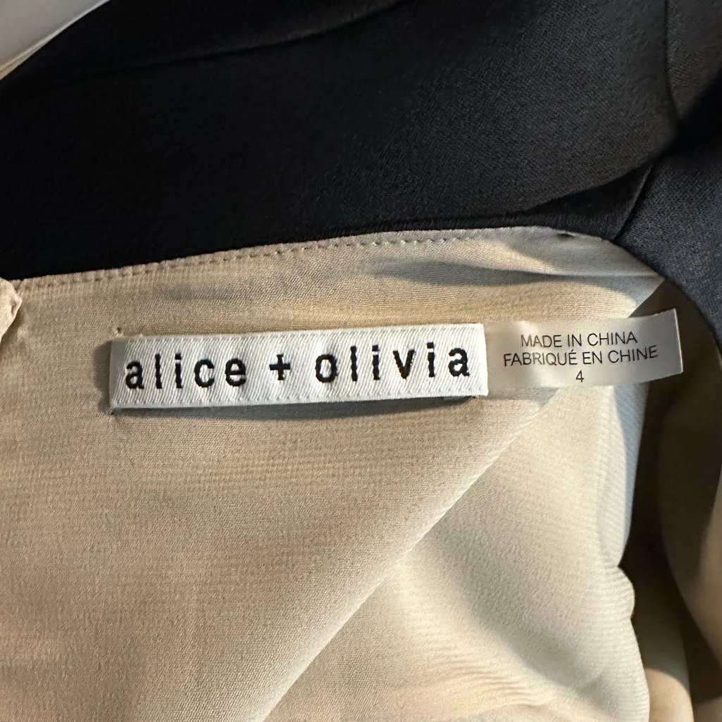 Alice + Olivia Clyde Crystal-Embellished Heart Shift Minidress Black Size 4 NWOT - Image 8